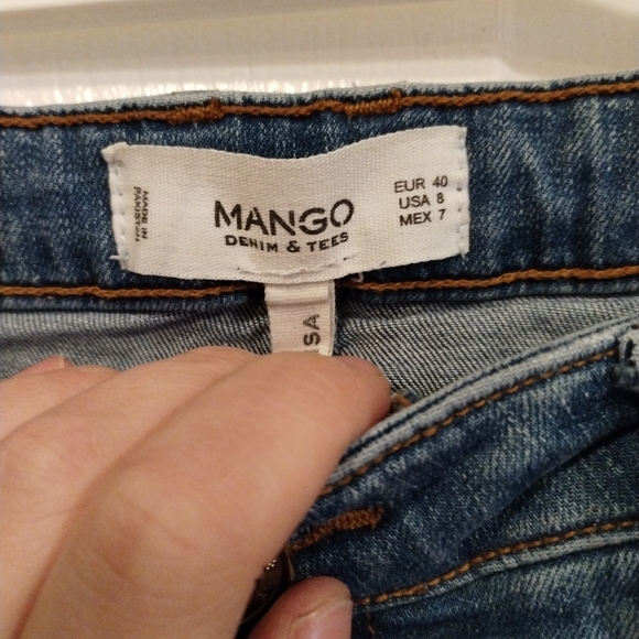 Mango medium wash thrashed ankle cropped jeans - Picture 7 of 7